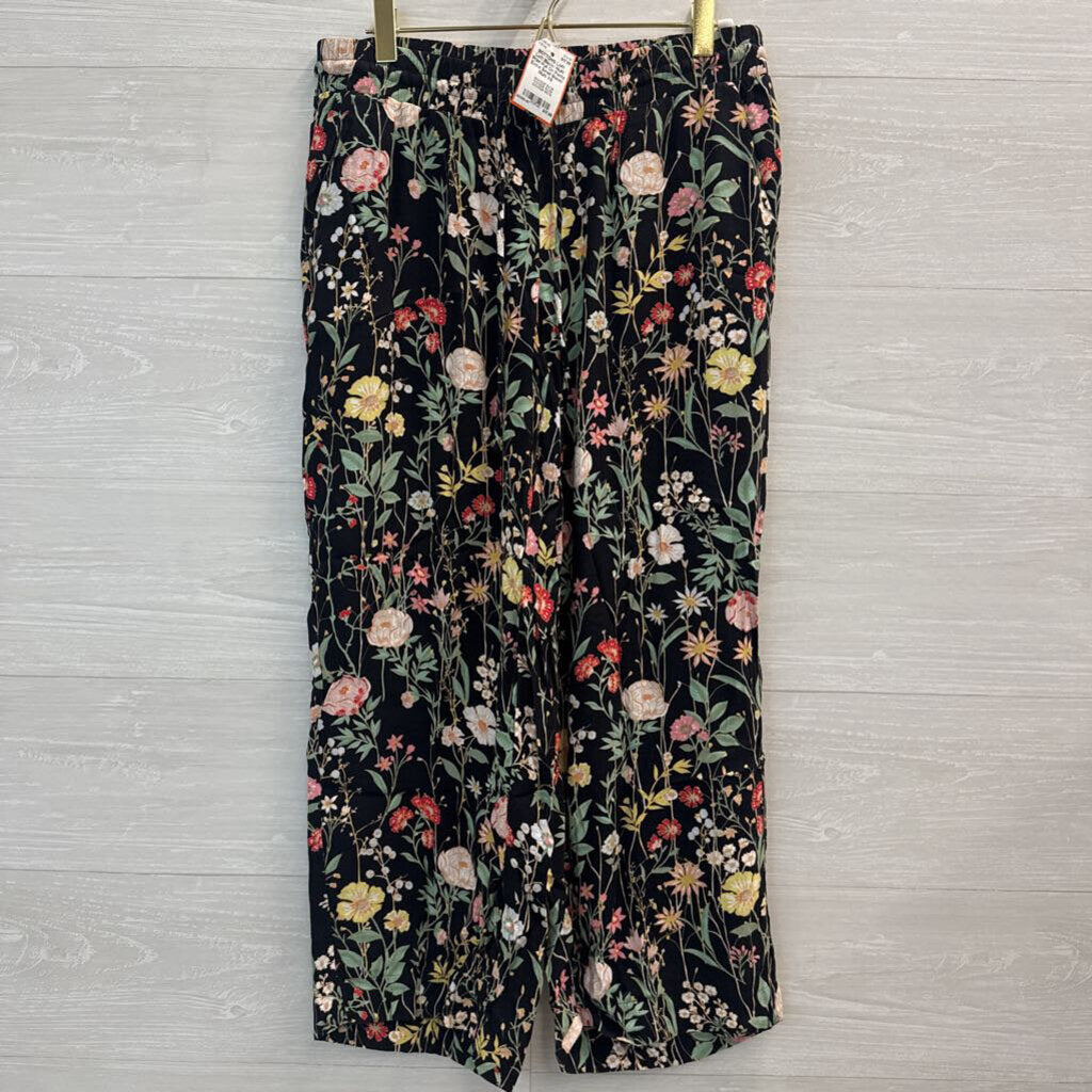 Loft Black/ Multi Print Pull On Pants Extra Small