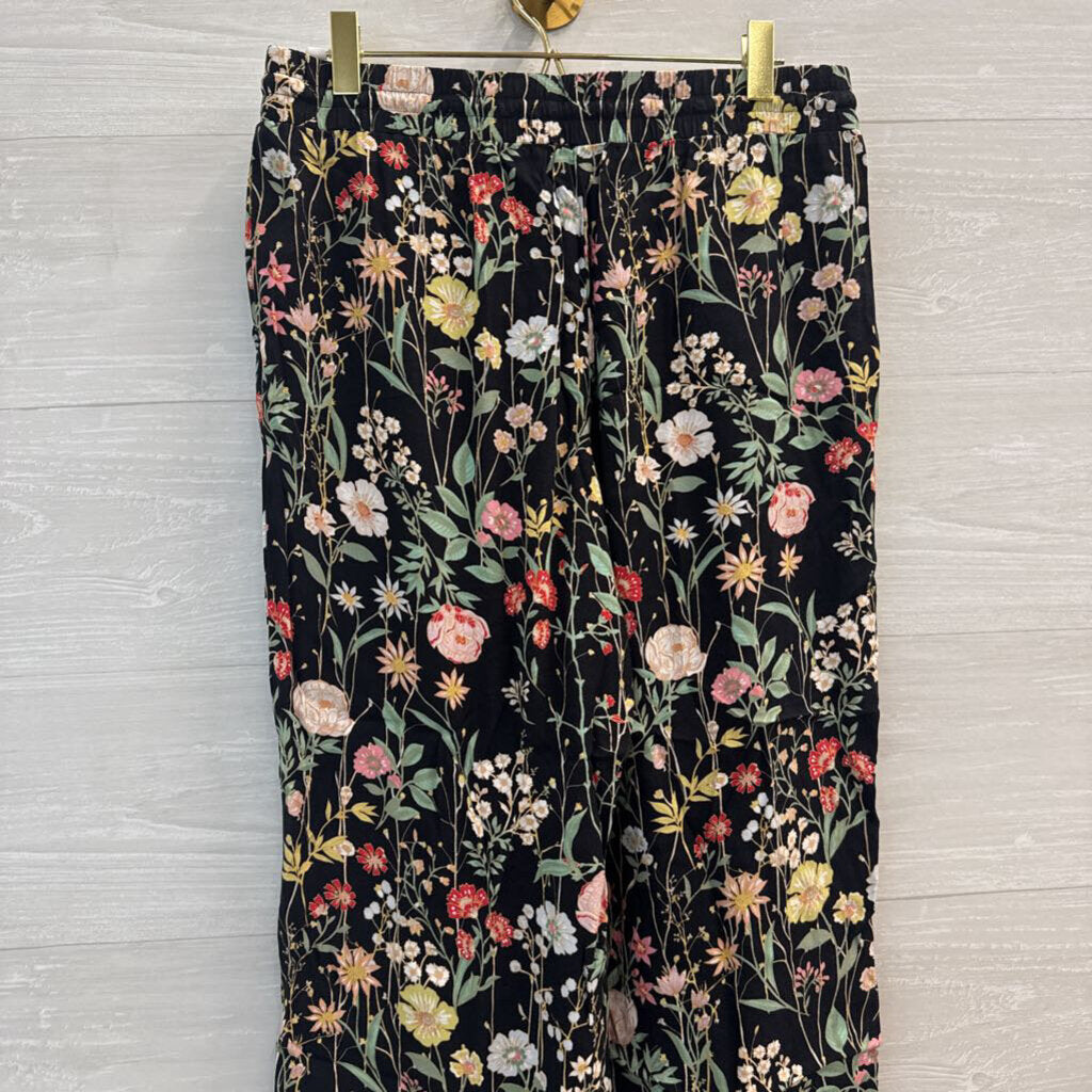 Loft Black/ Multi Print Pull On Pants Extra Small