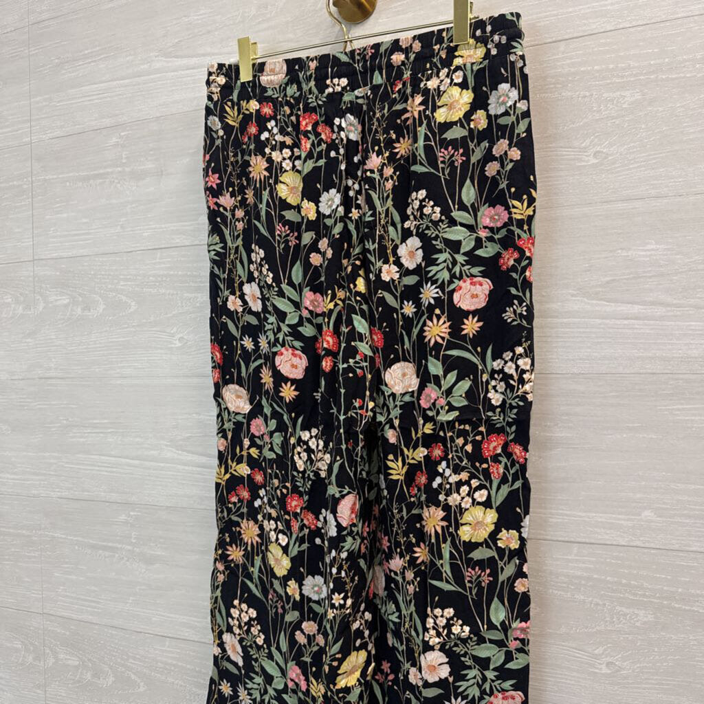 Loft Black/ Multi Print Pull On Pants Extra Small