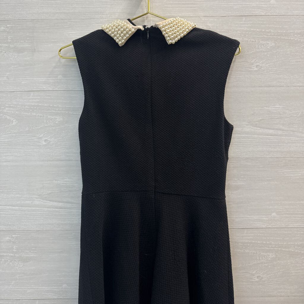 Betsey Johnson Black / Pearl Collar Sleeveless Dress 6