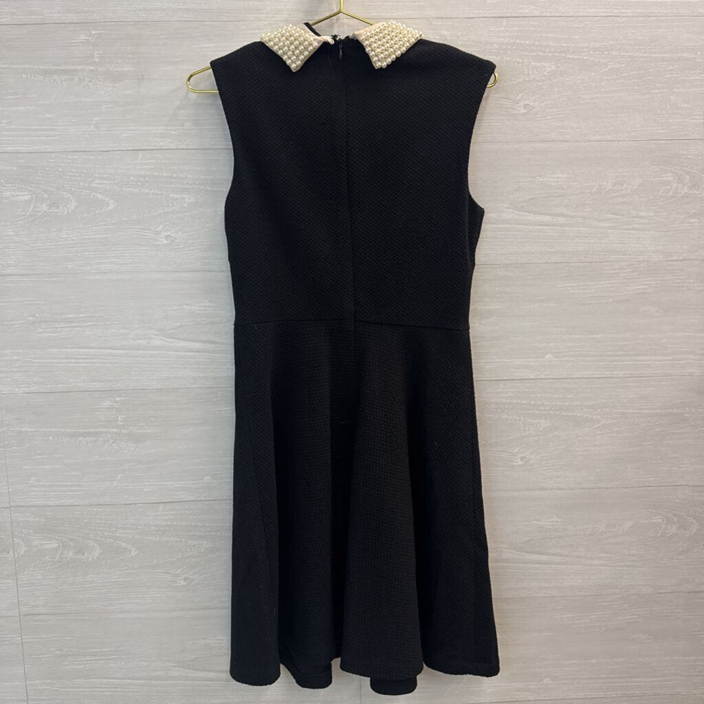 Betsey Johnson Black / Pearl Collar Sleeveless Dress 6