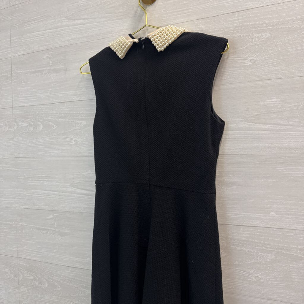 Betsey Johnson Black / Pearl Collar Sleeveless Dress 6