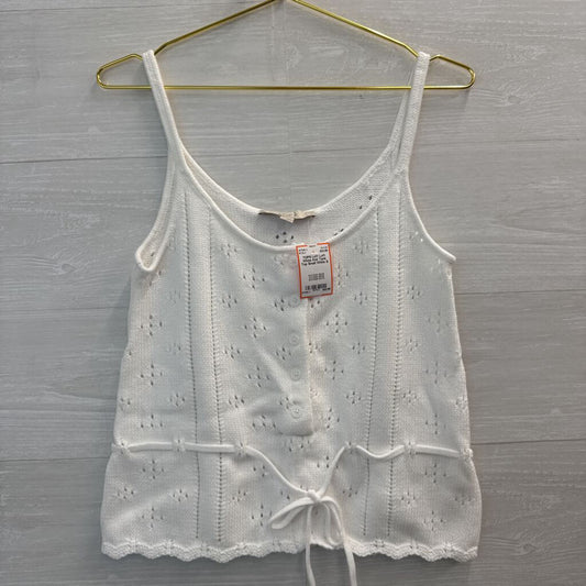 Loft White Knit Tank Top Small