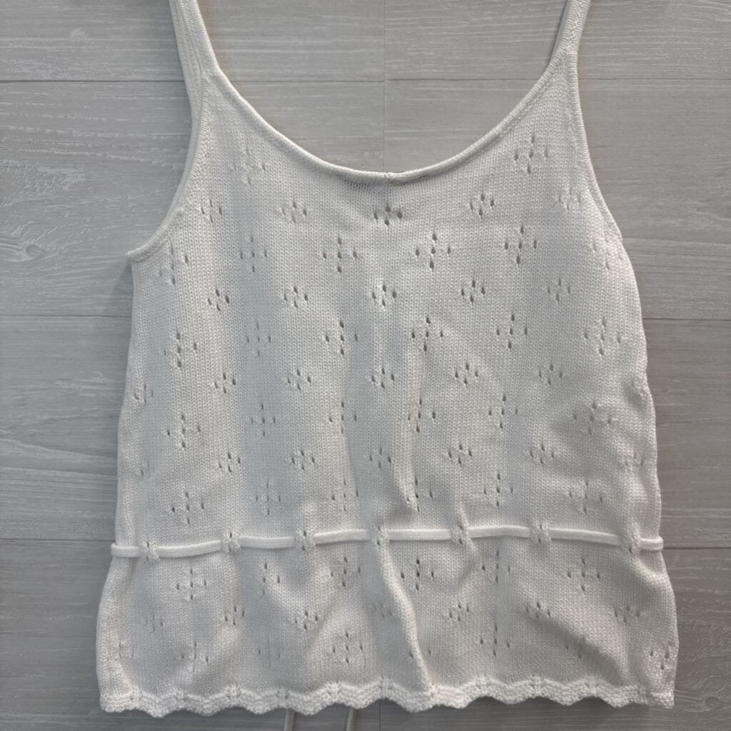 Loft White Knit Tank Top Small