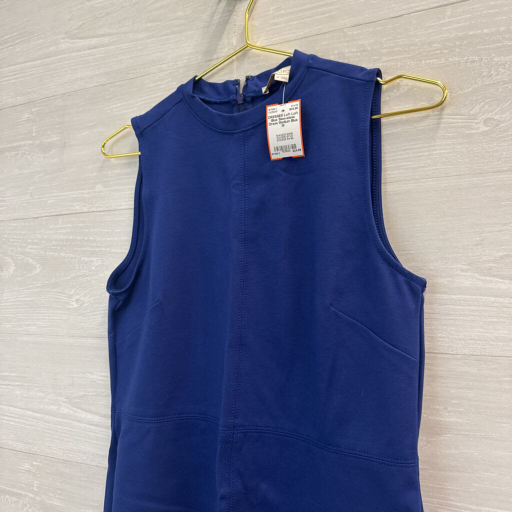 Loft Blue Sleeveless Dress Medium