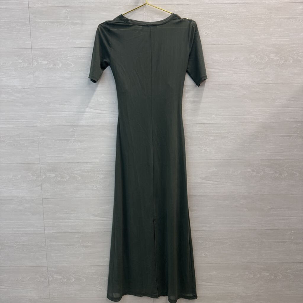Loft Versa Green Short Sleeve Maxi Dress 4