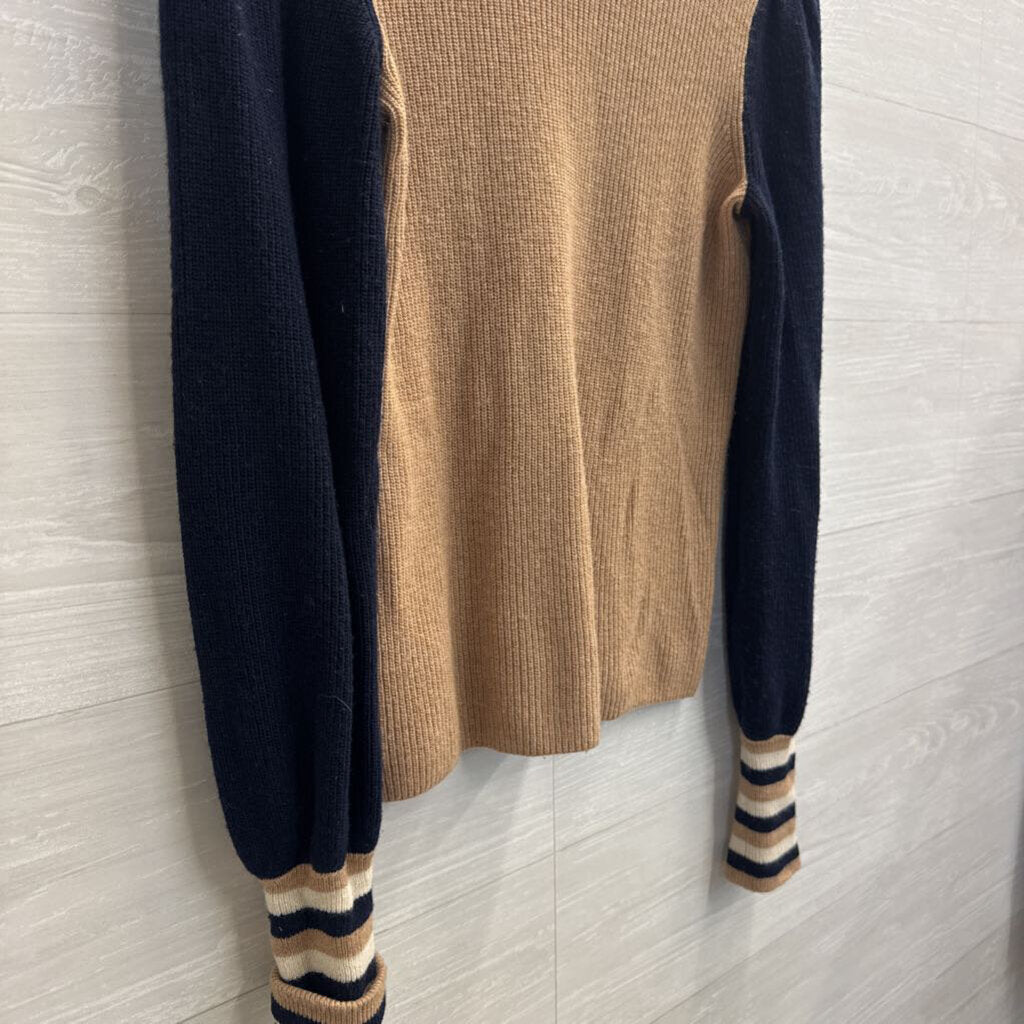 Madewell Brown/ Navy Knit Long Sleeve Sweater Top XXS
