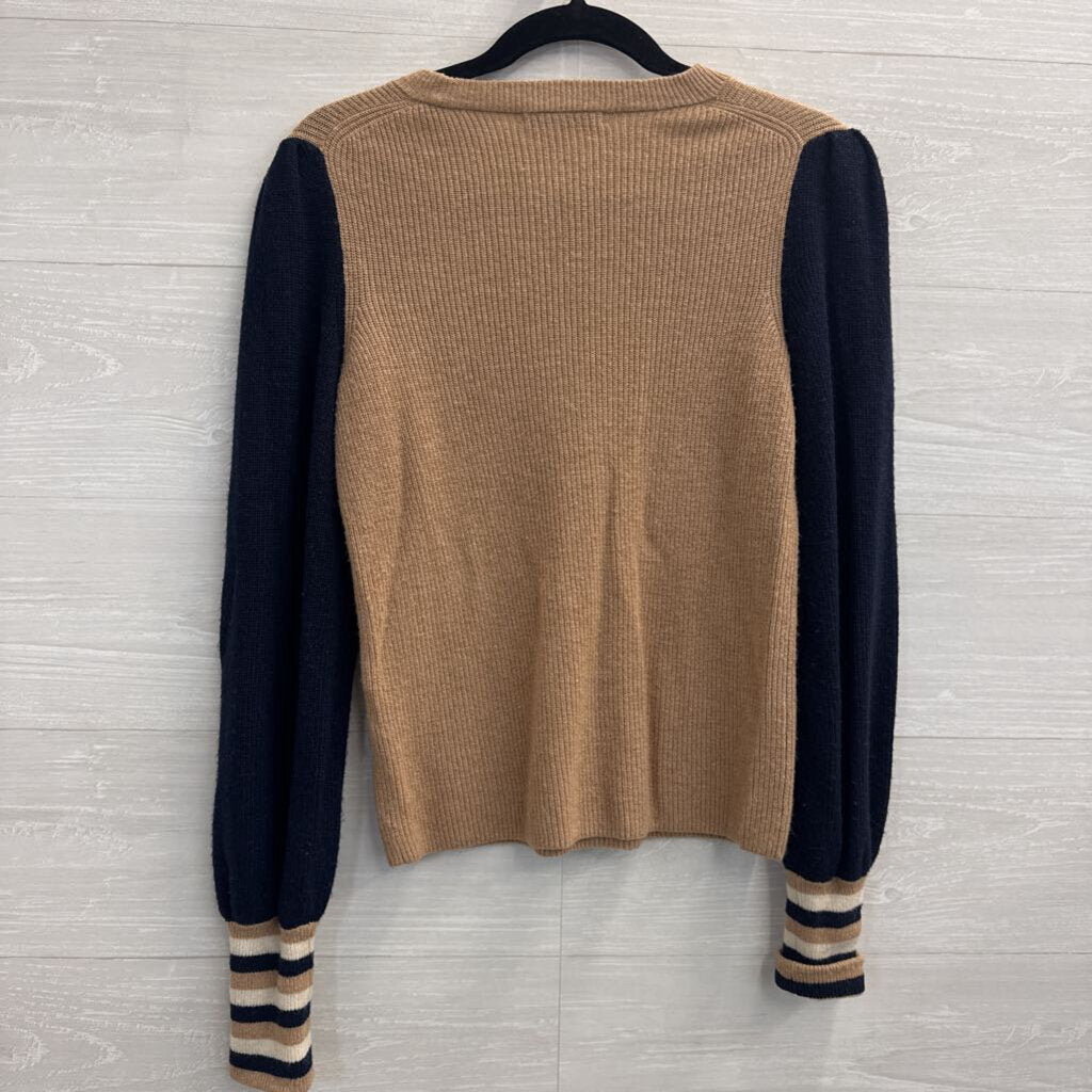 Madewell Brown/ Navy Knit Long Sleeve Sweater Top XXS