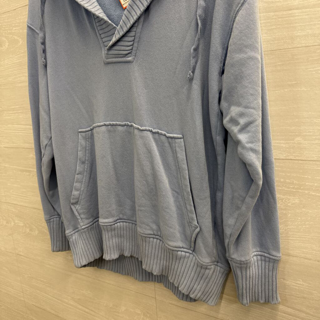 Aerie Blue Long Sleeve Hooded Oversized Pullover Extra Small