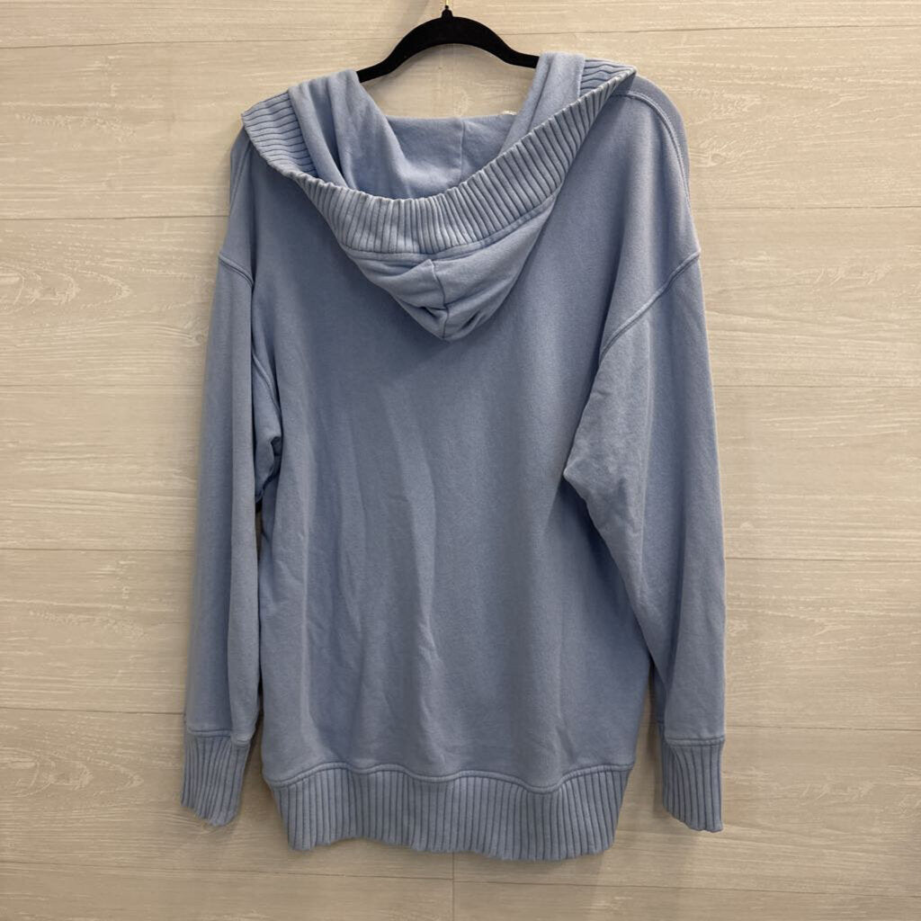Aerie Blue Long Sleeve Hooded Oversized Pullover Extra Small