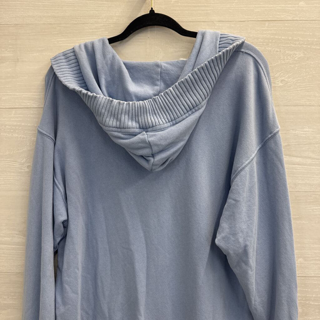 Aerie Blue Long Sleeve Hooded Oversized Pullover Extra Small