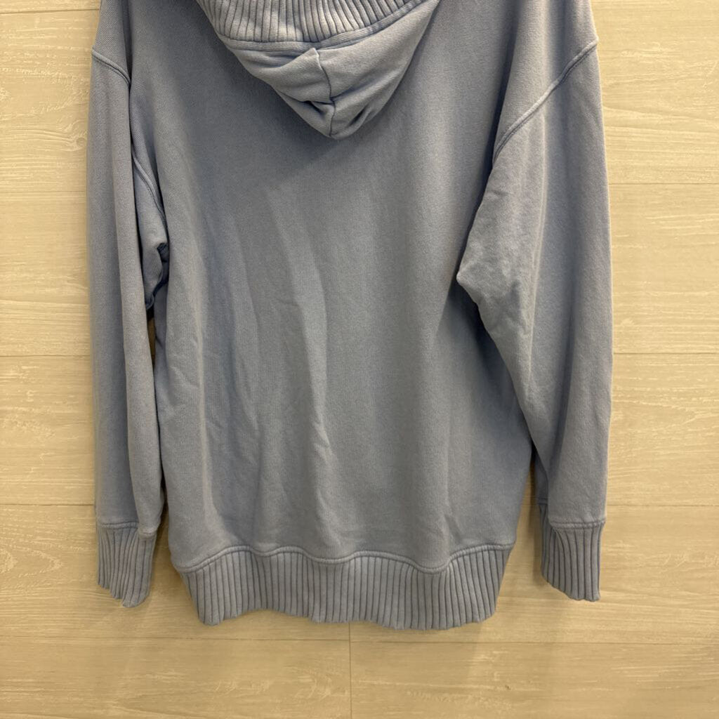 Aerie Blue Long Sleeve Hooded Oversized Pullover Extra Small