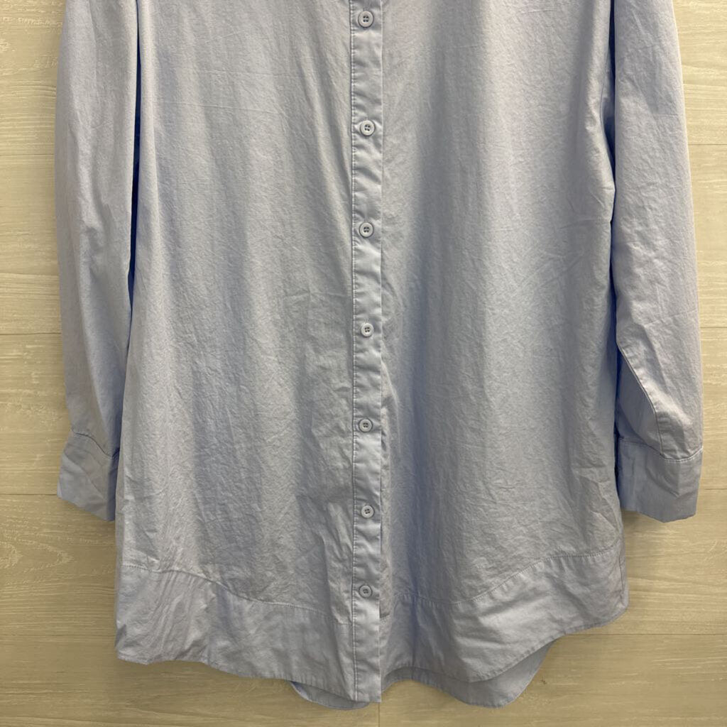 Lyaner Blue Long Sleeve Button Down Dress Medium