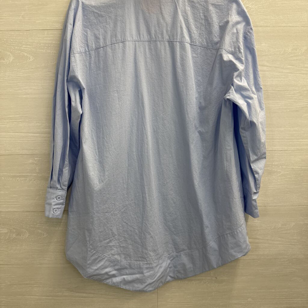 Lyaner Blue Long Sleeve Button Down Dress Medium
