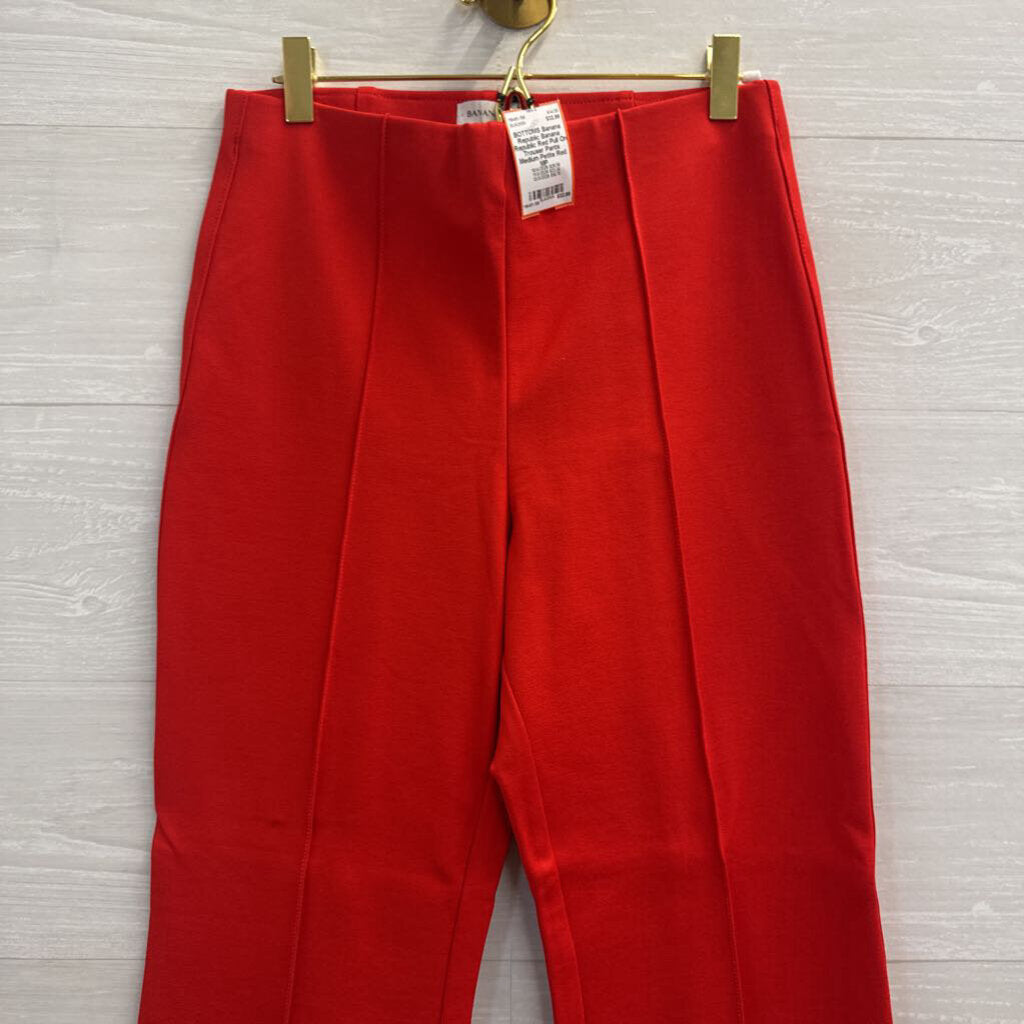 Banana Republic Red Pull On Trouser Pants Medium Petite