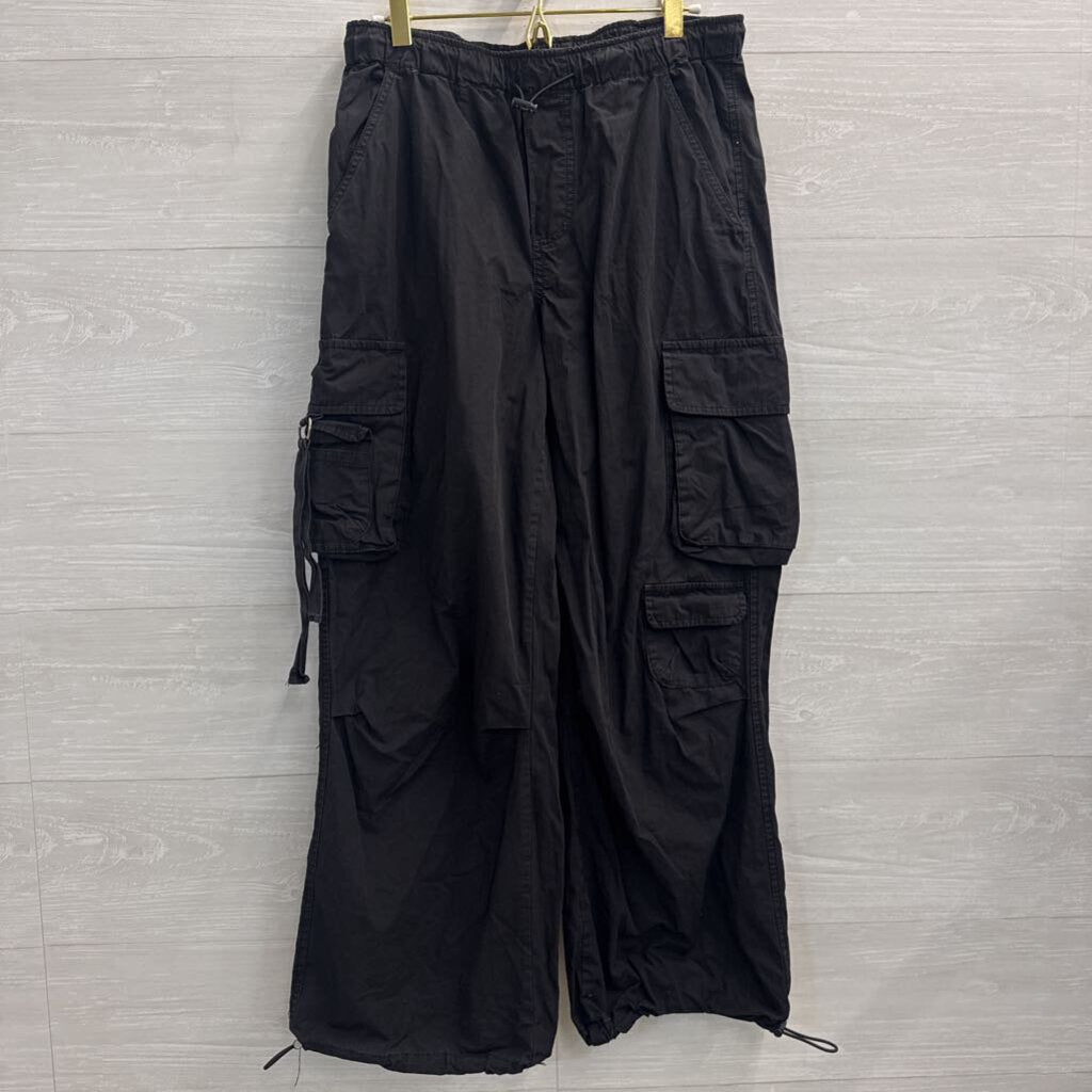 Lucky Brand Black Wide Leg Cargo Pull On Pants Extra Small