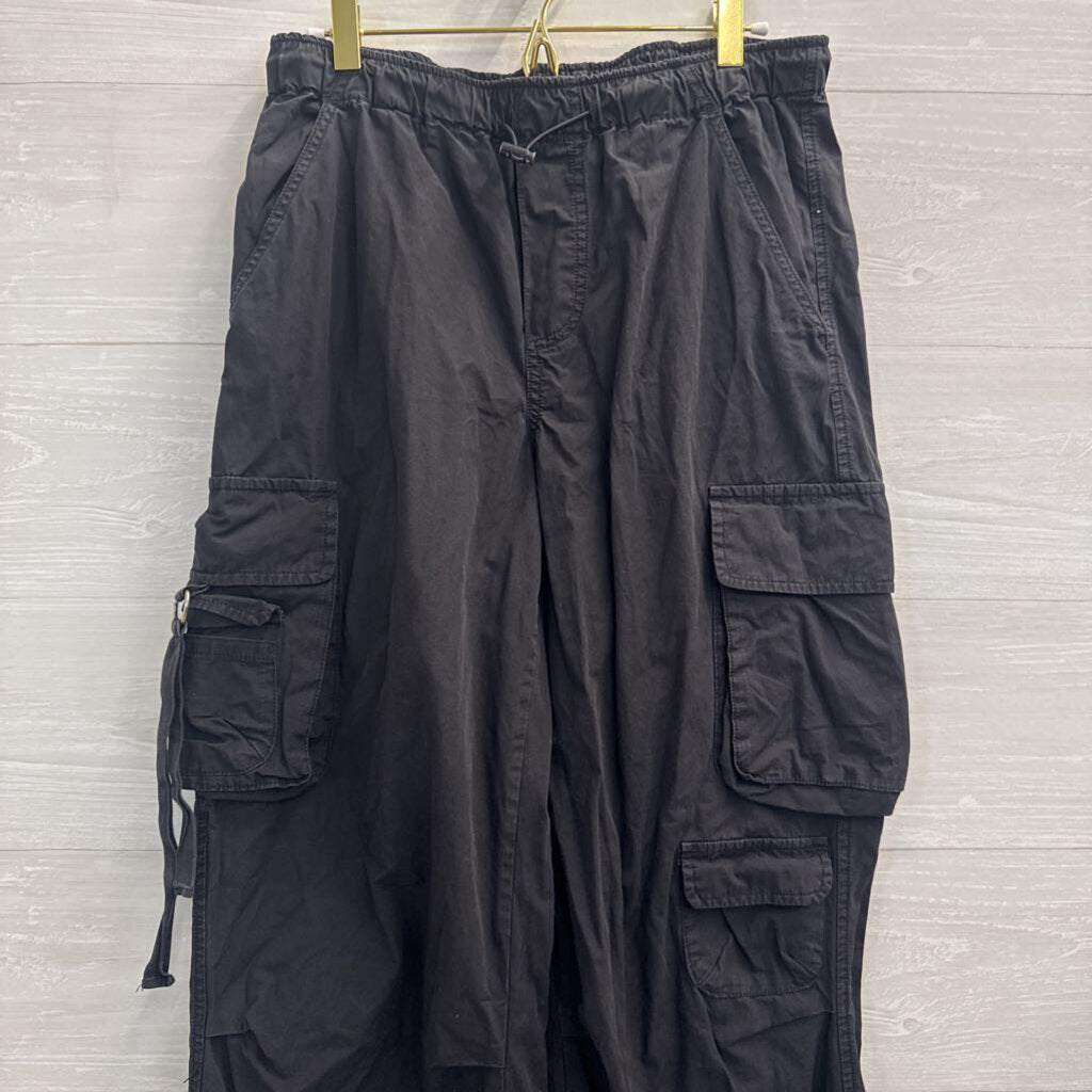 Lucky Brand Black Wide Leg Cargo Pull On Pants Extra Small