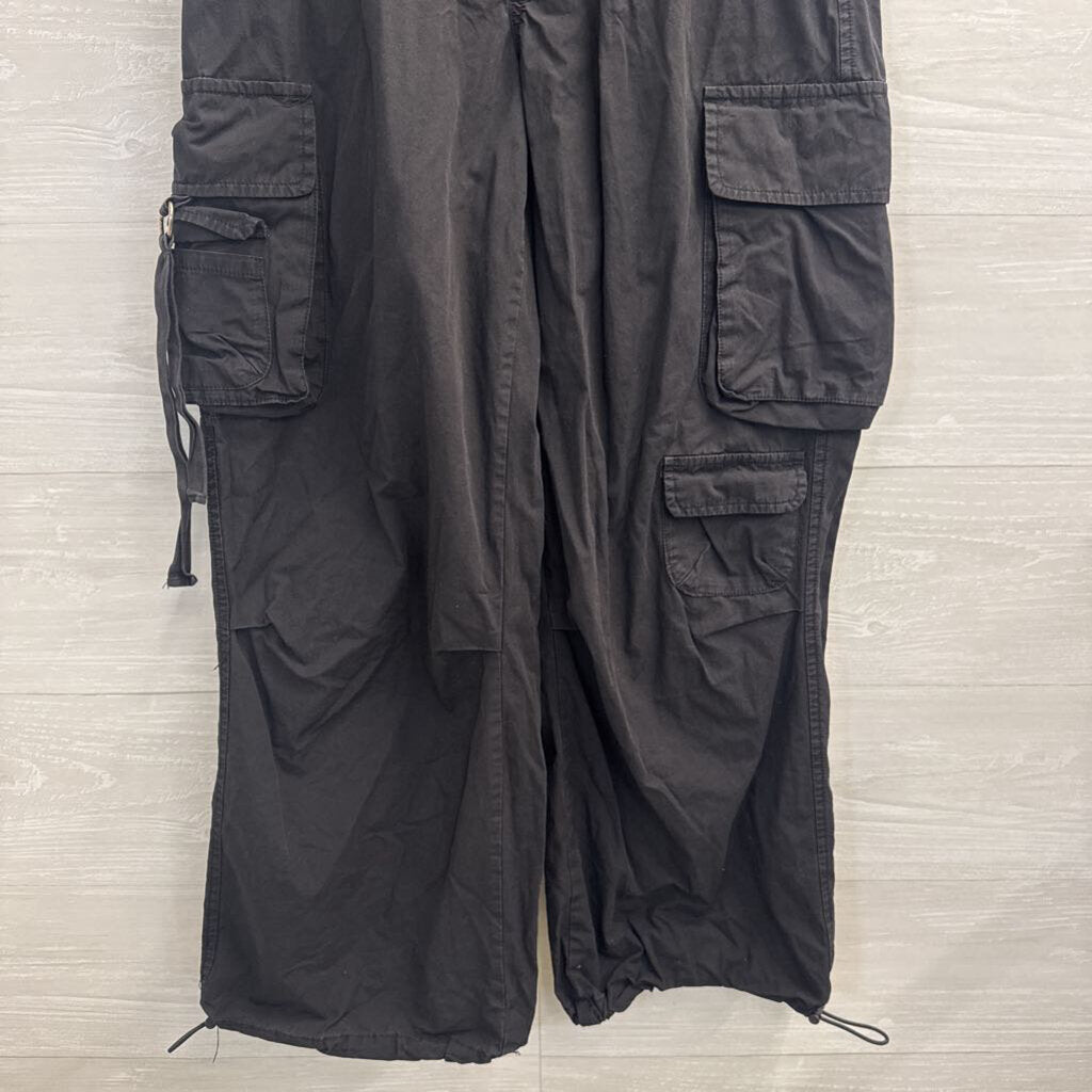 Lucky Brand Black Wide Leg Cargo Pull On Pants Extra Small