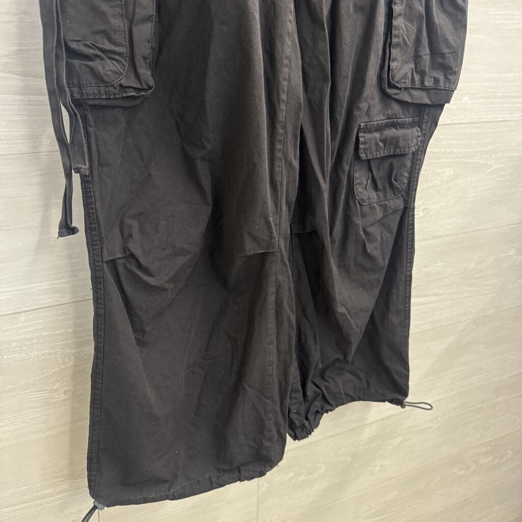 Lucky Brand Black Wide Leg Cargo Pull On Pants Extra Small