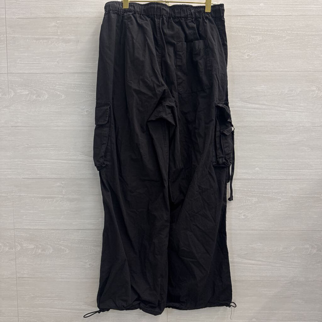 Lucky Brand Black Wide Leg Cargo Pull On Pants Extra Small