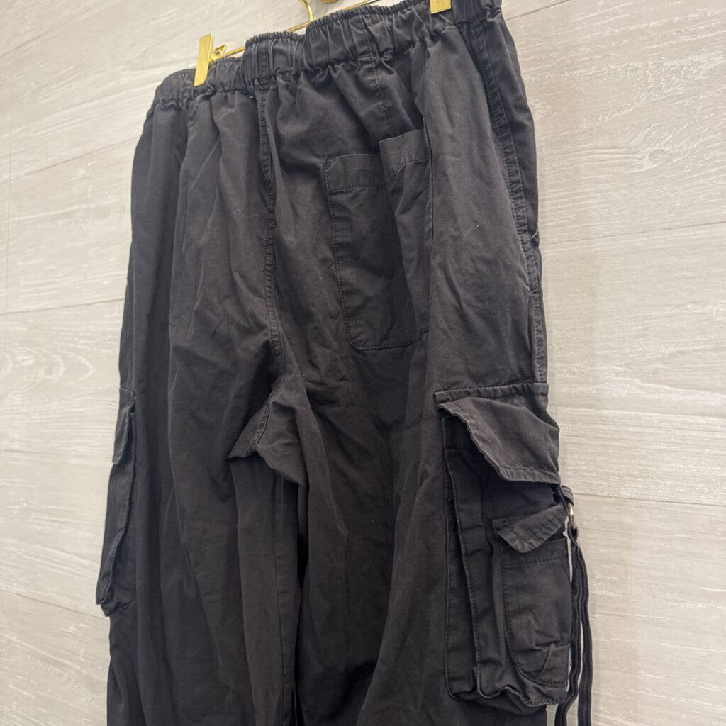 Lucky Brand Black Wide Leg Cargo Pull On Pants Extra Small