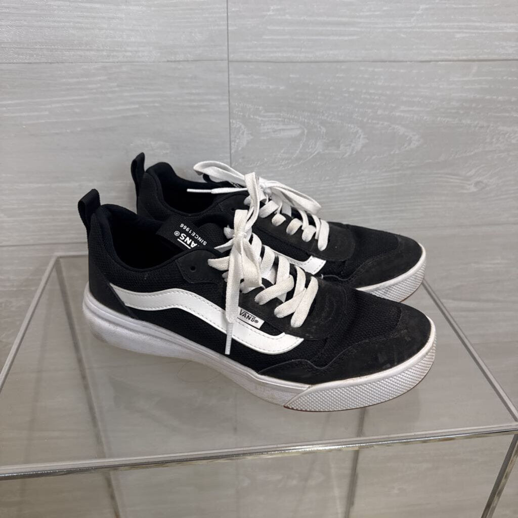 Vans Black/ White Range EXP Suede Canvas Sneakers 8