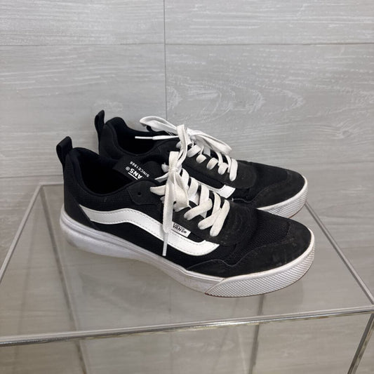 Vans Black/ White Range EXP Suede Canvas Sneakers 8
