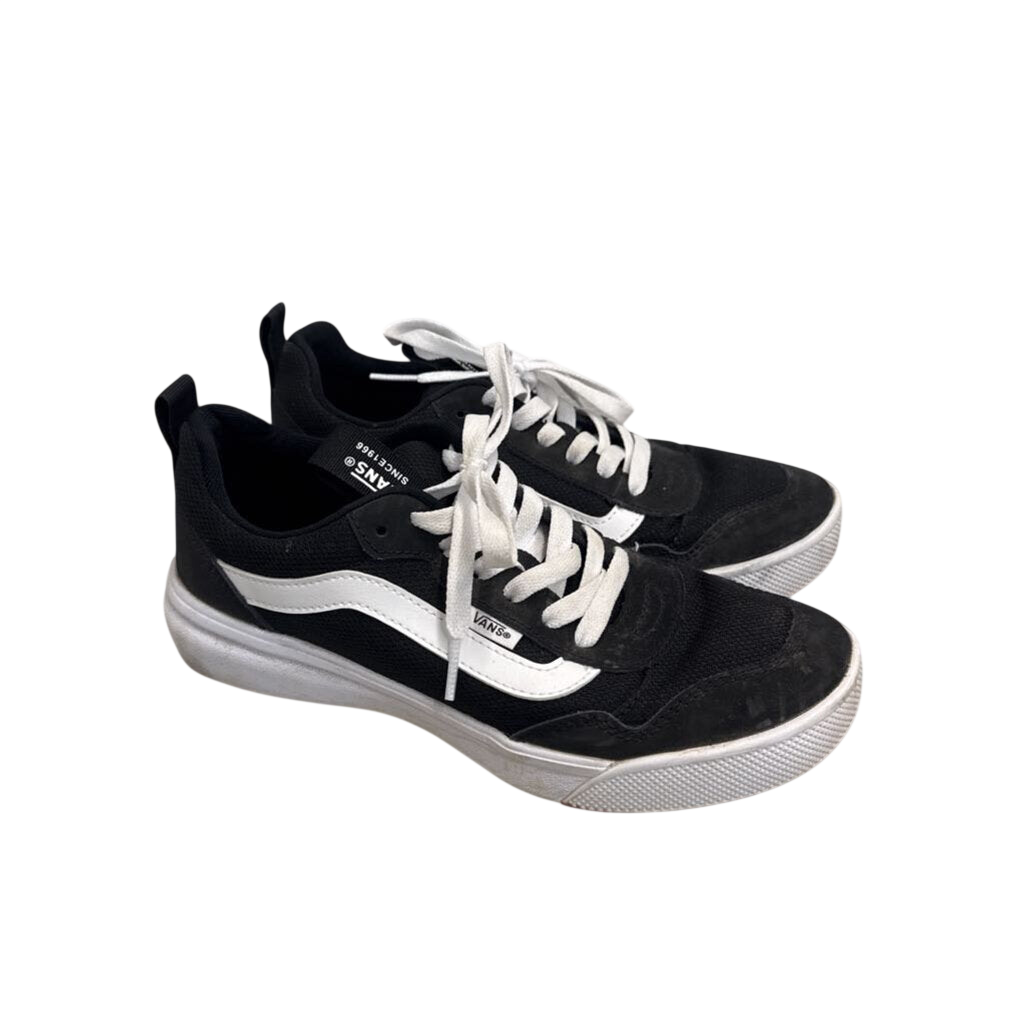Vans Black/ White Range EXP Suede Canvas Sneakers 8