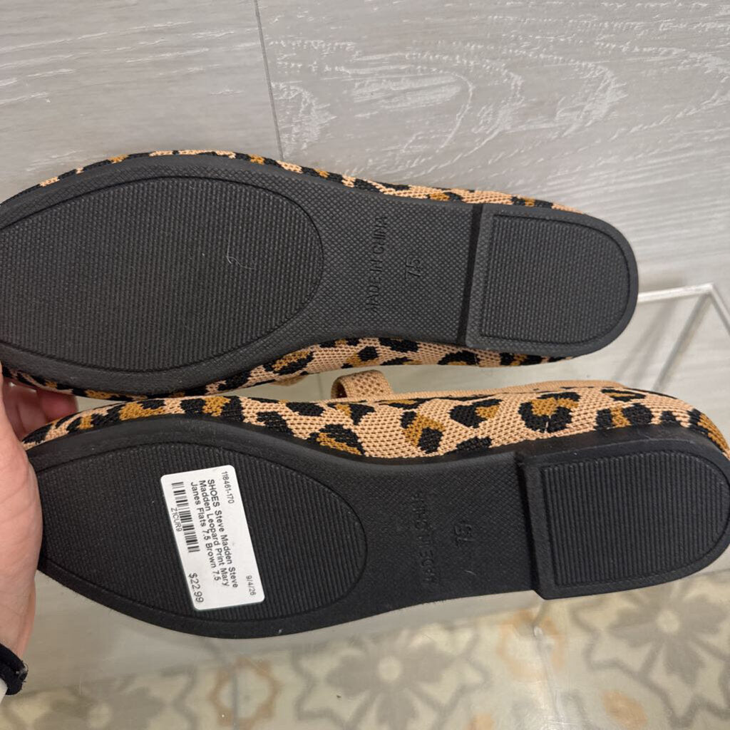 Steve Madden Leopard Print Mary Janes Flats 7.5