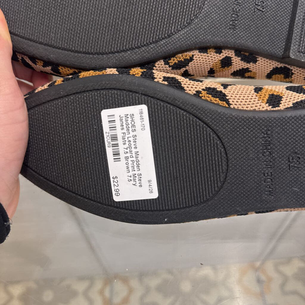 Steve Madden Leopard Print Mary Janes Flats 7.5