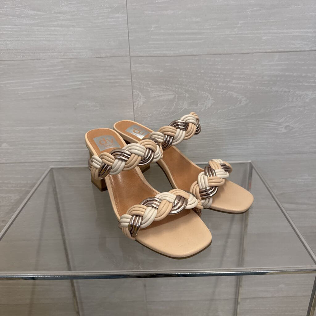 Dolce Vita Cream Paily Braided Block Heels 7