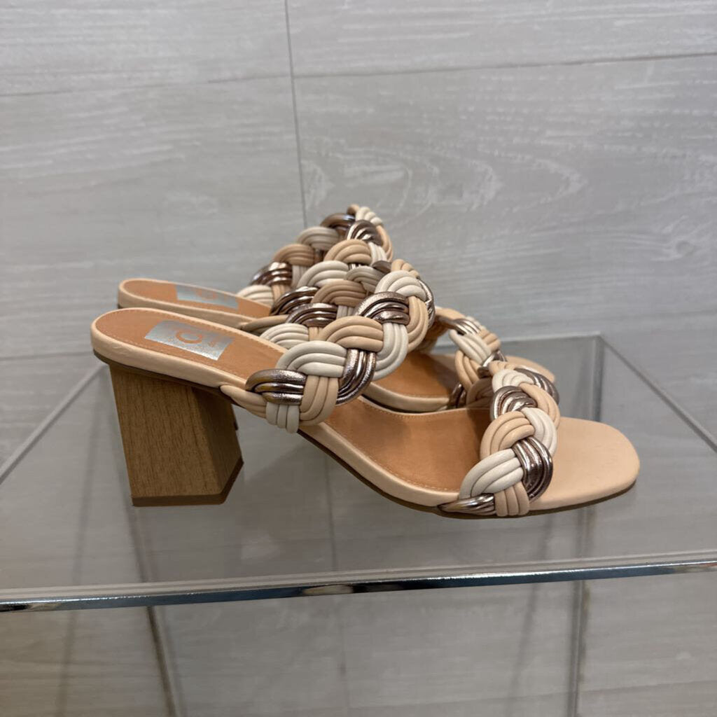 Dolce Vita Cream Paily Braided Block Heels 7