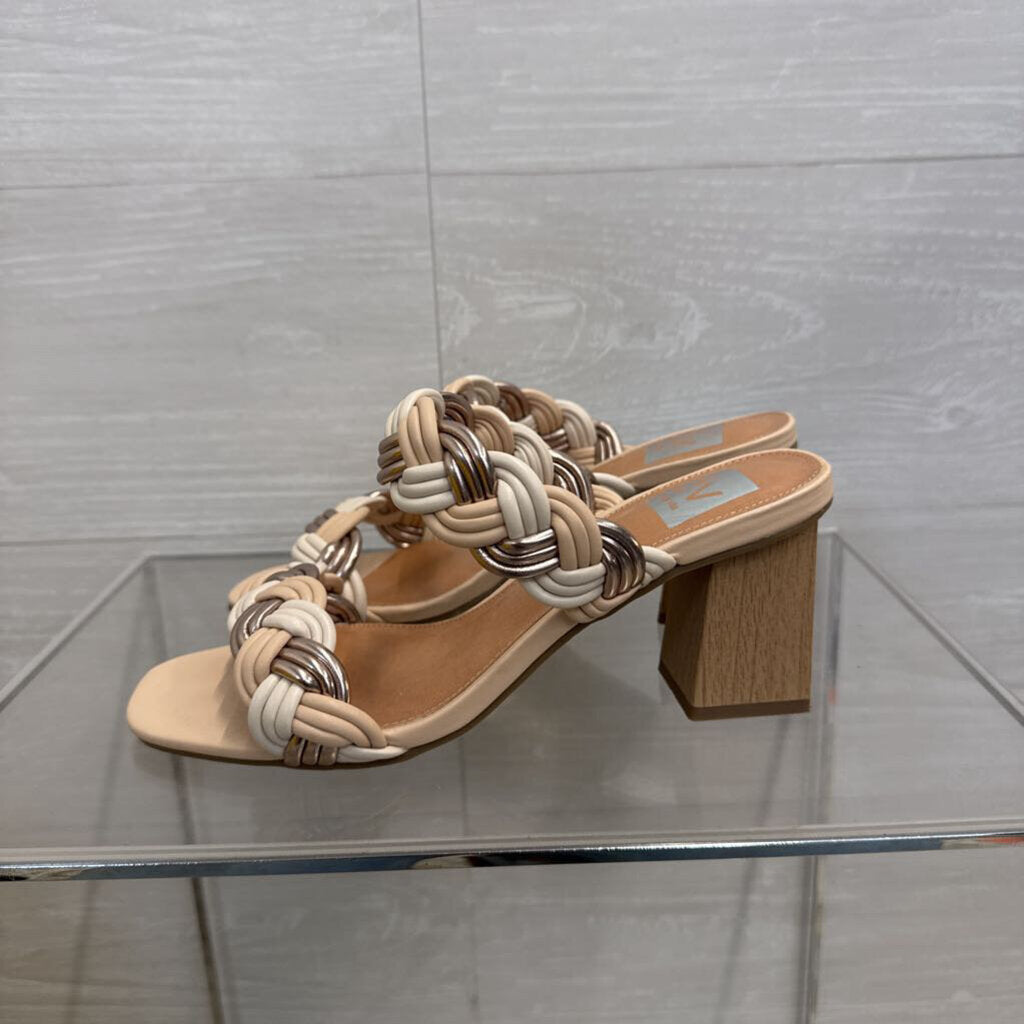 Dolce Vita Cream Paily Braided Block Heels 7