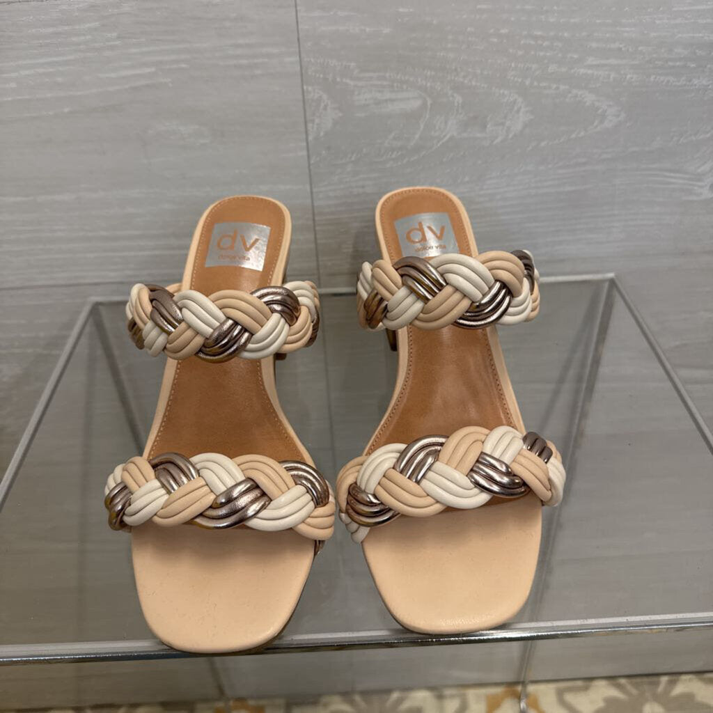 Dolce Vita Cream Paily Braided Block Heels 7
