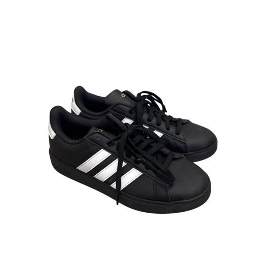 Adidas Black/ White Leather Grand Court Sneakers 8