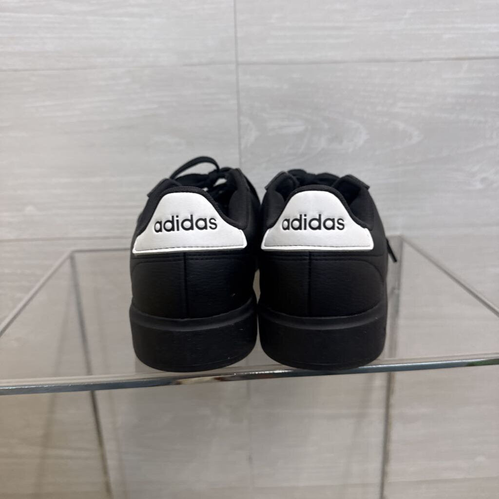 Adidas Black/ White Leather Grand Court Sneakers 8