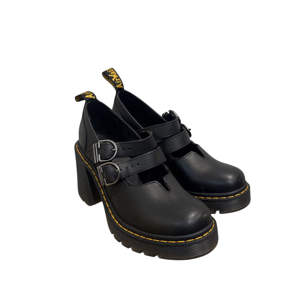 Dr. Martens Black Leather Eviee Mary Jane Shoes 7