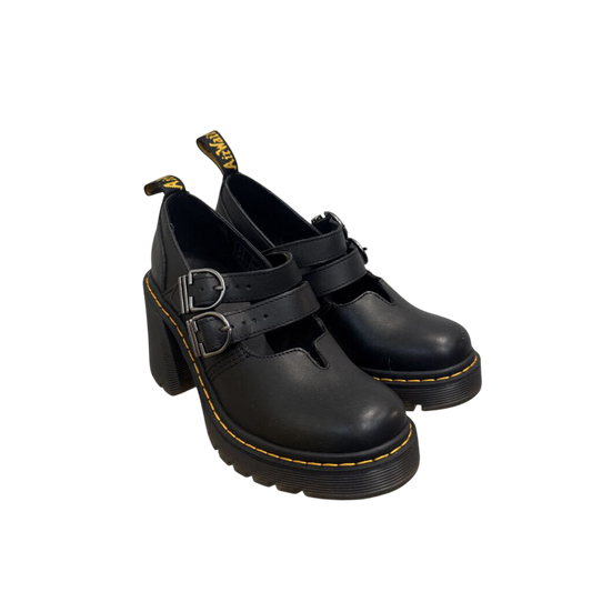 Dr. Martens Black Leather Eviee Mary Jane Shoes 7