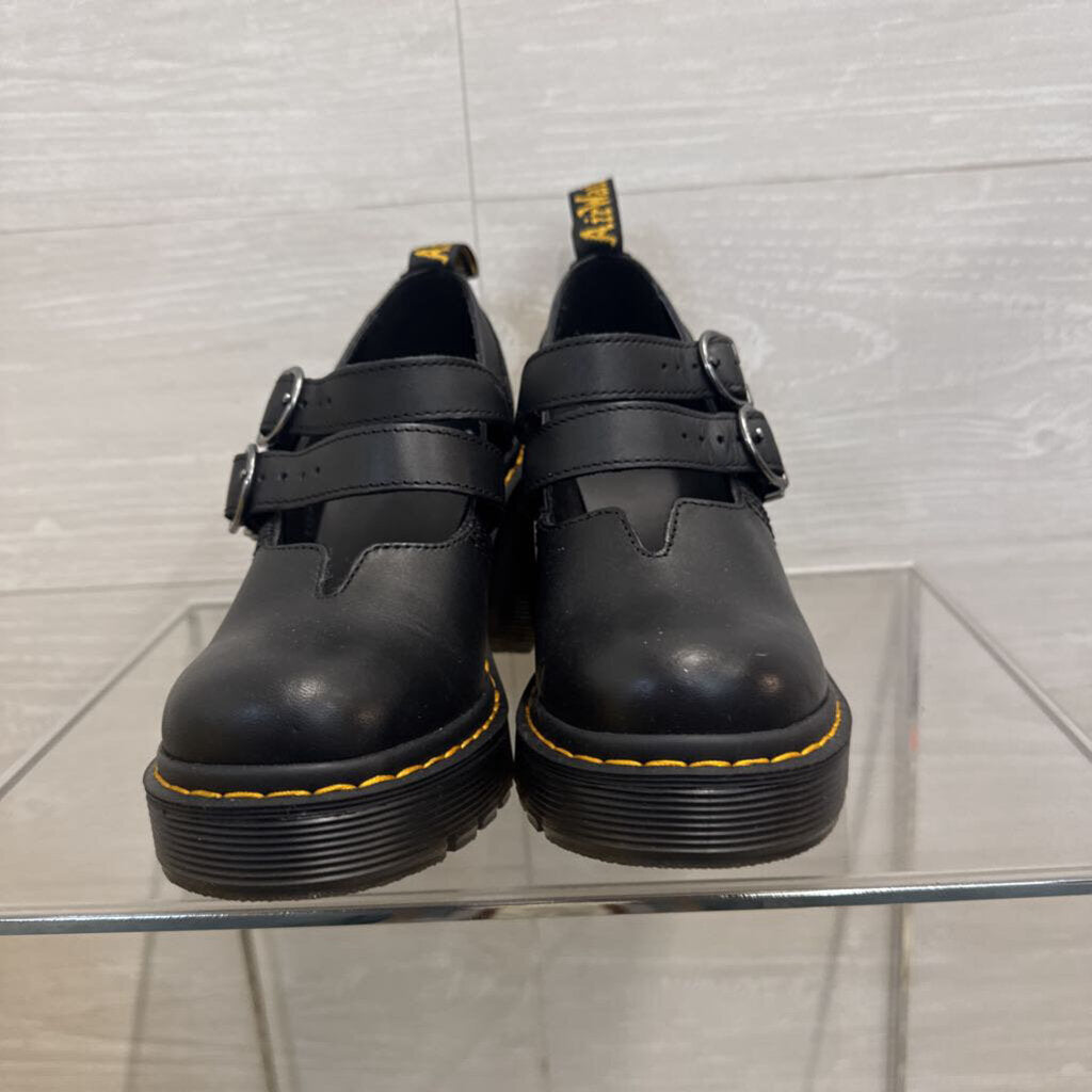 Dr. Martens Black Leather Eviee Mary Jane Shoes 7
