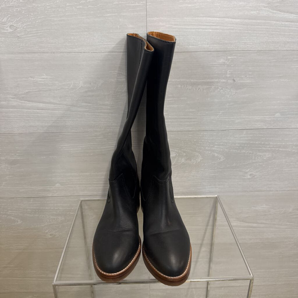 Frye Black Leather Andrea 14R Tall Boots 8