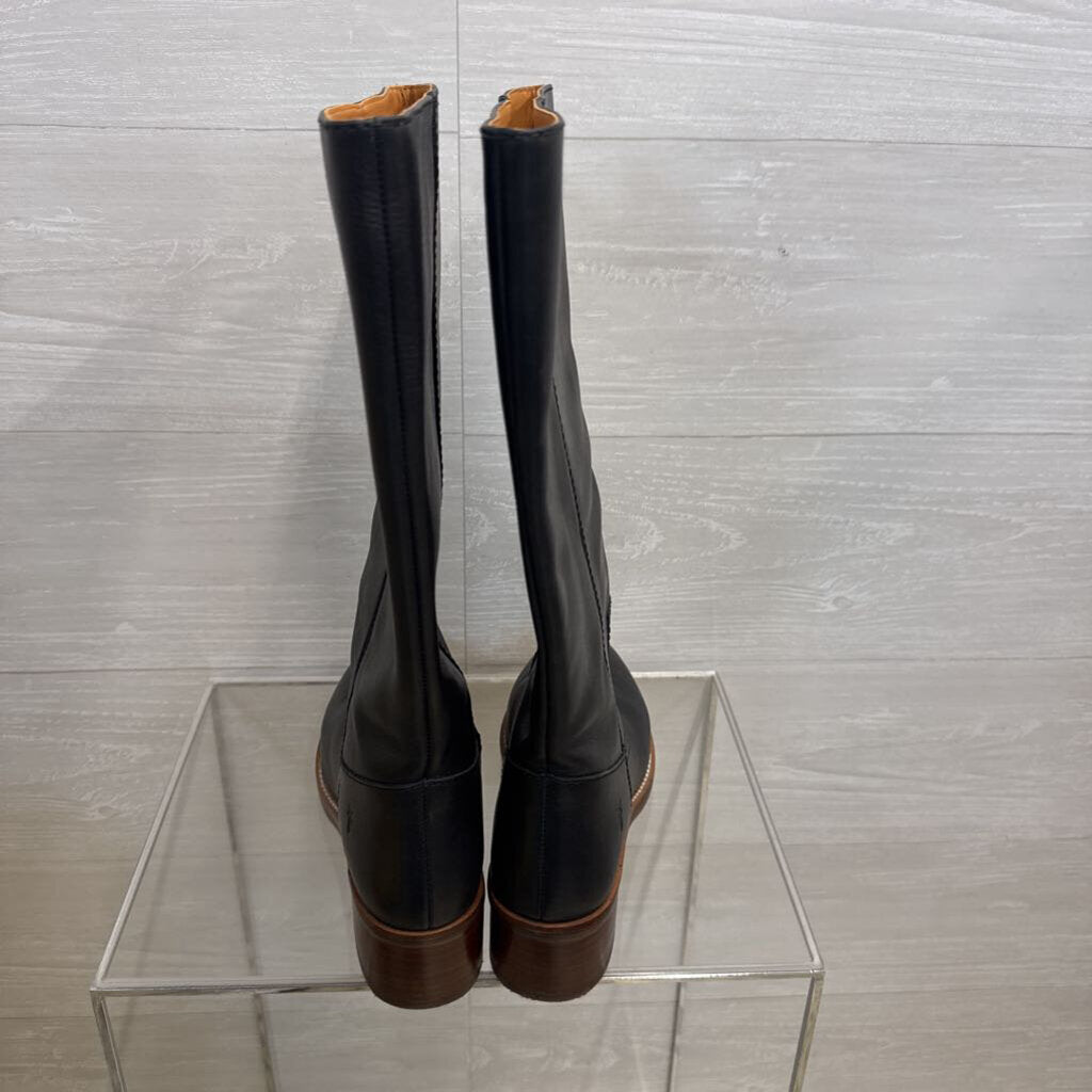Frye Black Leather Andrea 14R Tall Boots 8