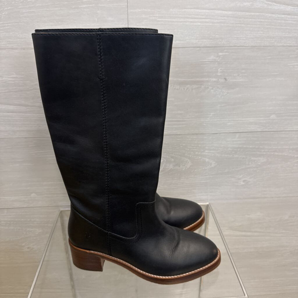 Frye Black Leather Andrea 14R Tall Boots 8