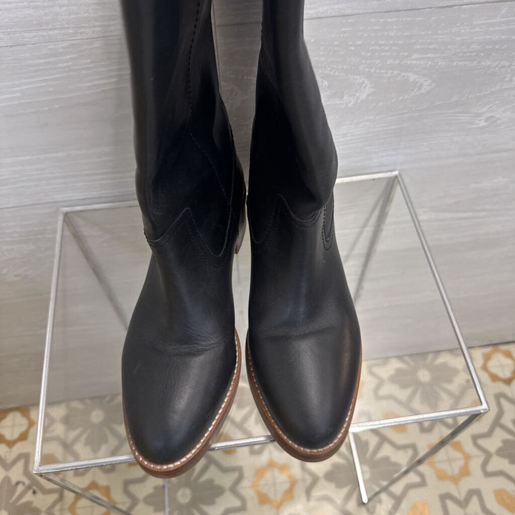 Frye Black Leather Andrea 14R Tall Boots 8