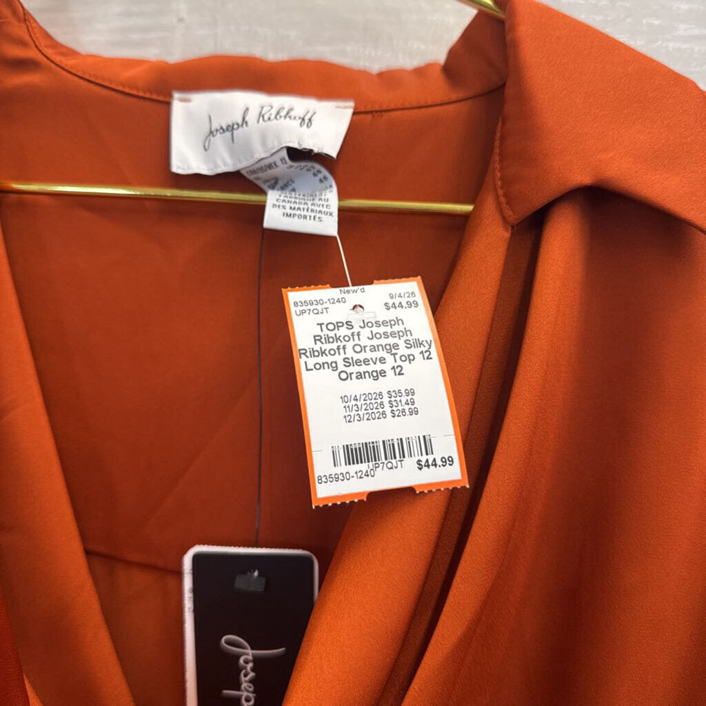 Joseph Ribkoff Orange Silky Long Sleeve Top 12