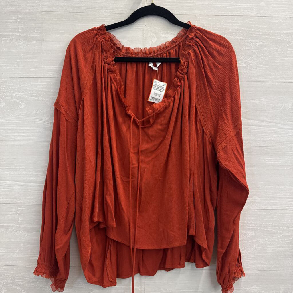 Miou Muse Orange Long Sleeve Top Large