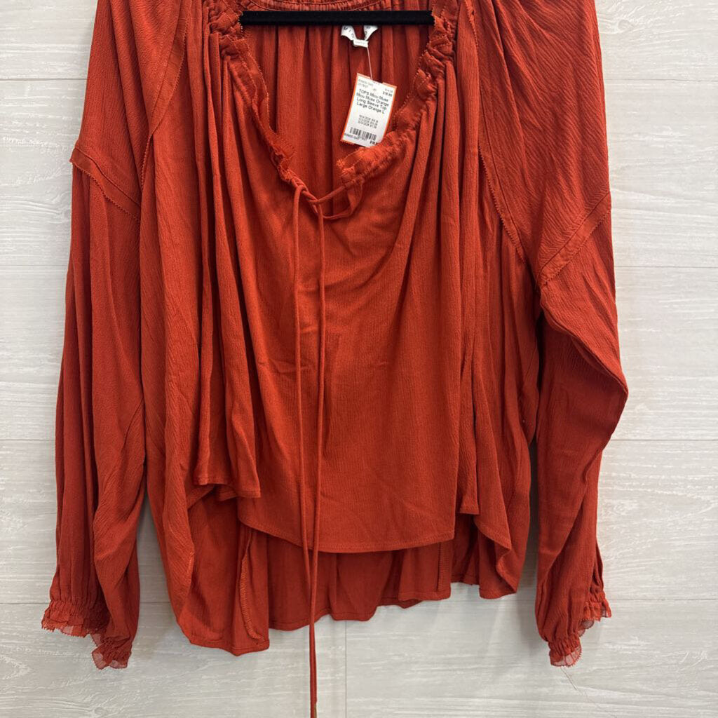 Miou Muse Orange Long Sleeve Top Large