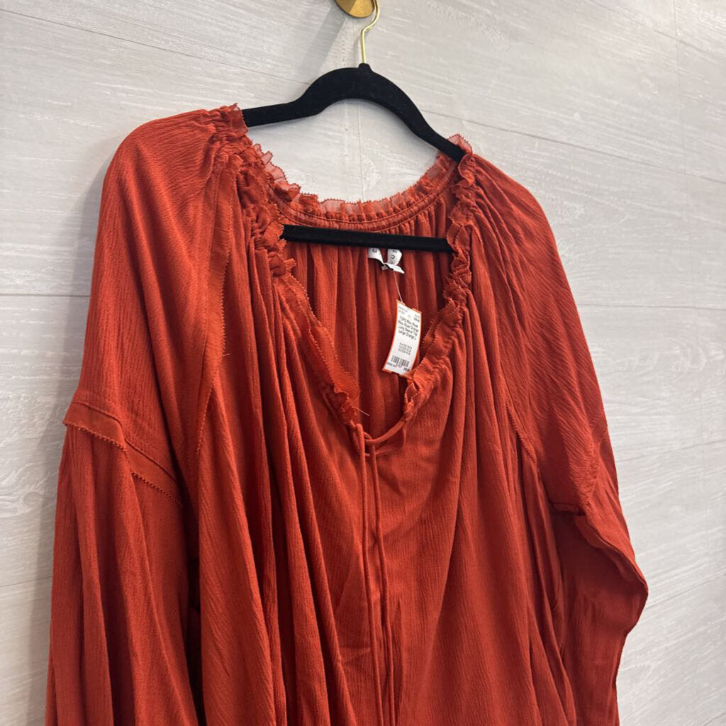Miou Muse Orange Long Sleeve Top Large