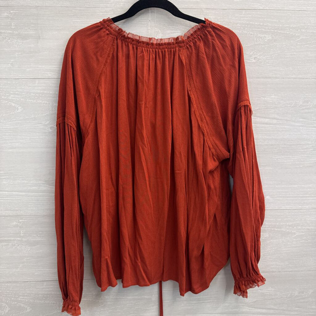 Miou Muse Orange Long Sleeve Top Large