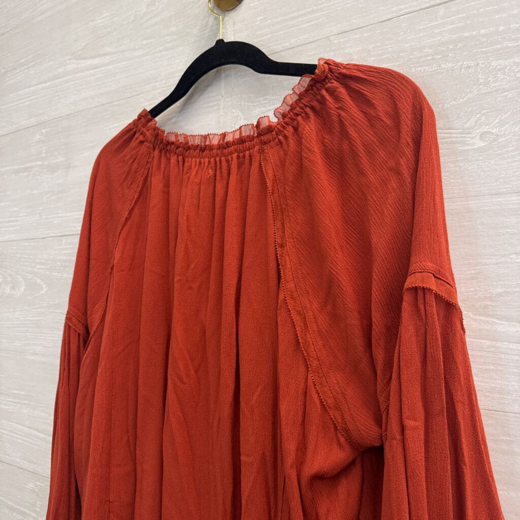Miou Muse Orange Long Sleeve Top Large