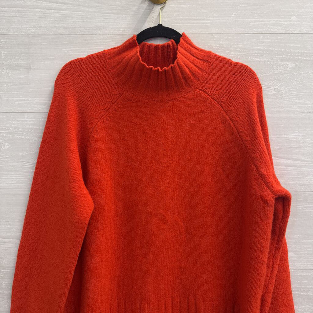 Rachel Zoe Orange Soft Knit Mock Neck Sweater Extra Large